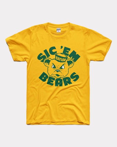 Gold Baylor Sic 'Em Sailor Bears Vintage T-Shirt