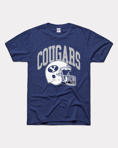 Navy BYU Cougars Football Helmet Vintage T-Shirt