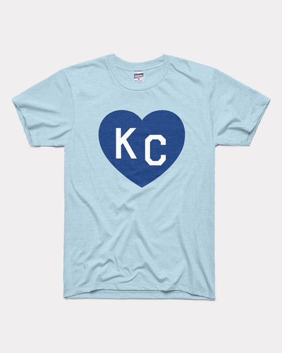 Powder Blue and Navy KC Heart Vintage T-Shirt