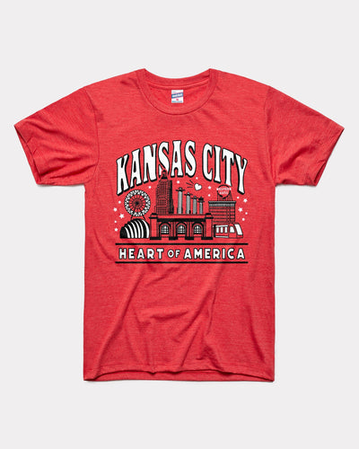 Red Kansas City the Heart of America Vintage T-Shirt