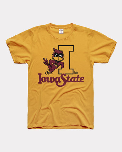 Gold Iowa State Cyclones Leaning Cy Vintage T-Shirt