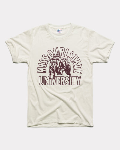 White Missouri State University Bears Mascot Arch Vintage T-Shirt