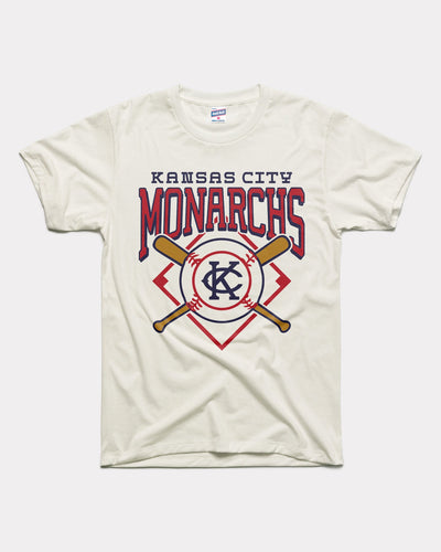 White Kansas City Monarchs Baseball Diamond Vintage T-Shirt
