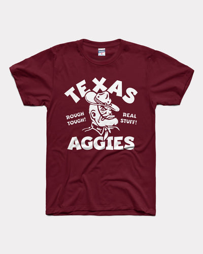 Maroon Texas A&M Aggies Rough Tough Real Stuff Vintage T-Shirt
