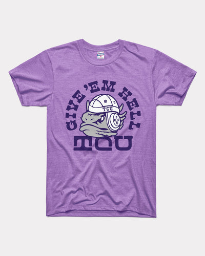 Lavender Give 'Em Hell TCU Horned Frogs Vintage T-Shirt