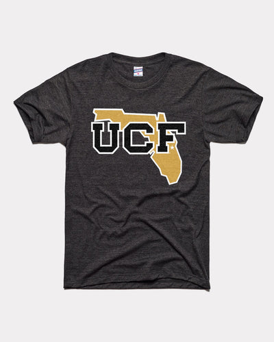 Black UCF Knights Monogram Florida Outline Vintage T-Shirt