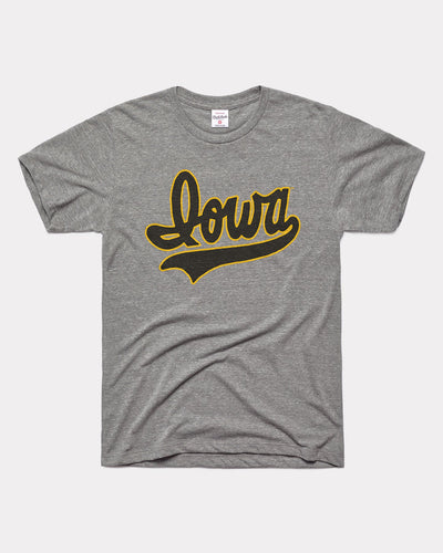 Grey Iowa Hawkeyes Script Vintage T-Shirt