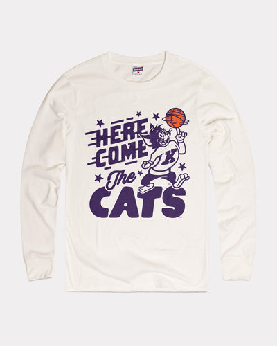White K-State Wildcats Here Come the Cats Vintage Long Sleeve T-Shirt