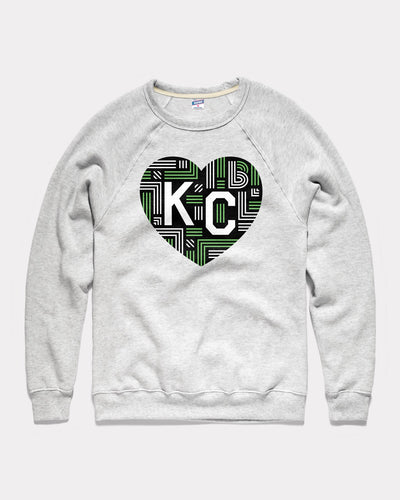 Ash Grey Big Brothers Big Sisters KC Heart Vintage Crewneck Sweatshirt