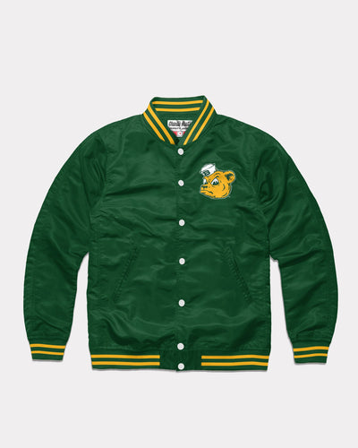 Green Baylor Sailor Bear Vintage Varsity Jacket Front