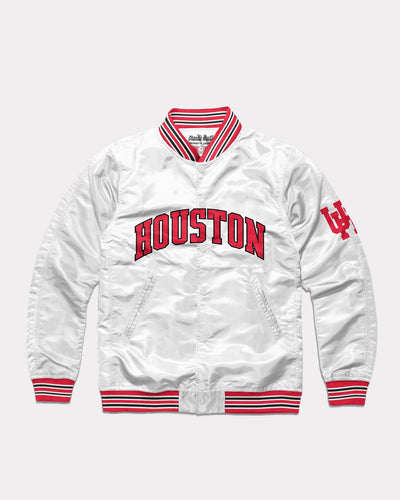 White Houston Cougars Vintage Varsity Jacket Front