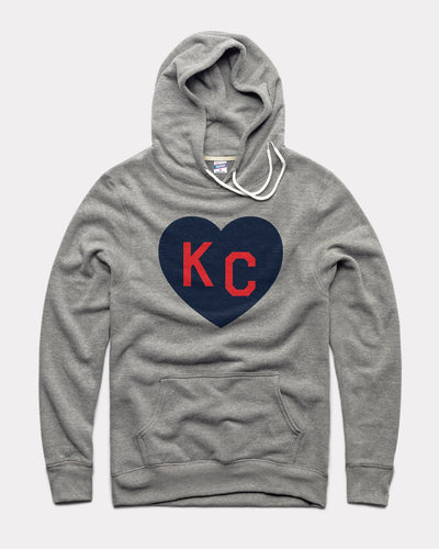 Grey KC Heart Vintage Hoodie Sweatshirt