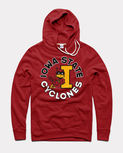 Cardinal Iowa State Cyclones Mascot Circle Vintage Hoodie Sweatshirt