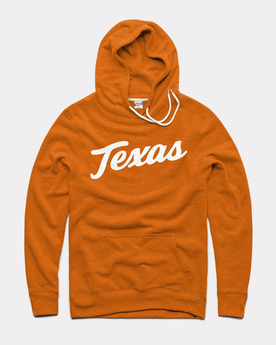Burnt Orange Texas Longhorns Script Vintage Hoodie Sweatshirt