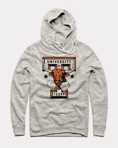 Athletic Grey Texas Longhorns Monogram Vintage Hoodie Sweatshirt