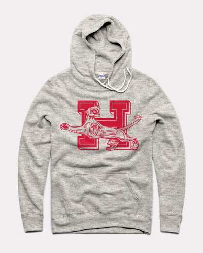 Athletic Grey Houston Cougars Monogram H Vintage Hoodie Sweatshirt