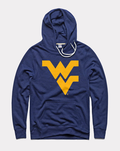 Navy West Virginia Mountaineers Logo Vintage Hoodie Sweatshirt