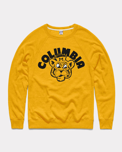 Gold Columbia Missouri Tigers Arch Mascot Vintage Crewneck Sweatshirt