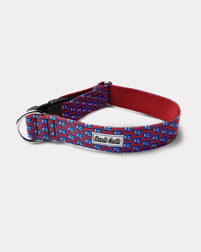 Red & Royal Blue KC Heart Dog Collar