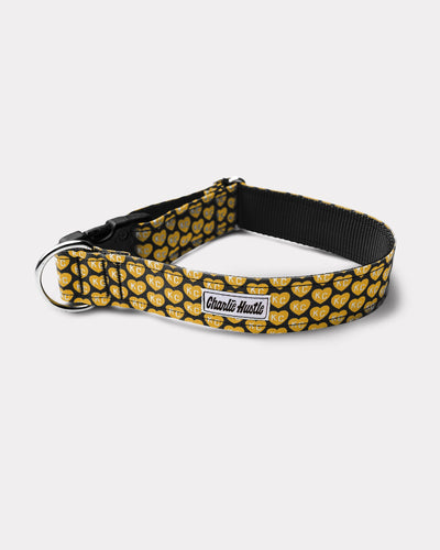 Black & Gold KC Heart Dog Collar