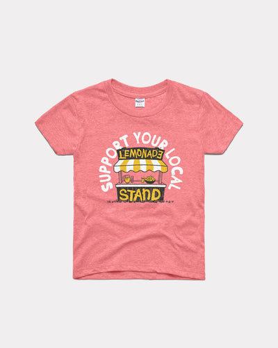 Kids Pink Support Your Local Lemonade Stand Vintage Youth T-Shirt