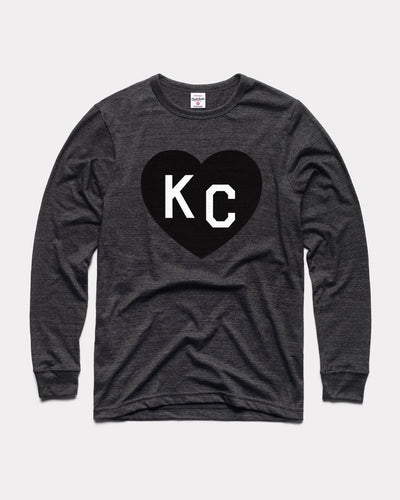 Black KC Heart Vintage Long Sleeve T-Shirt