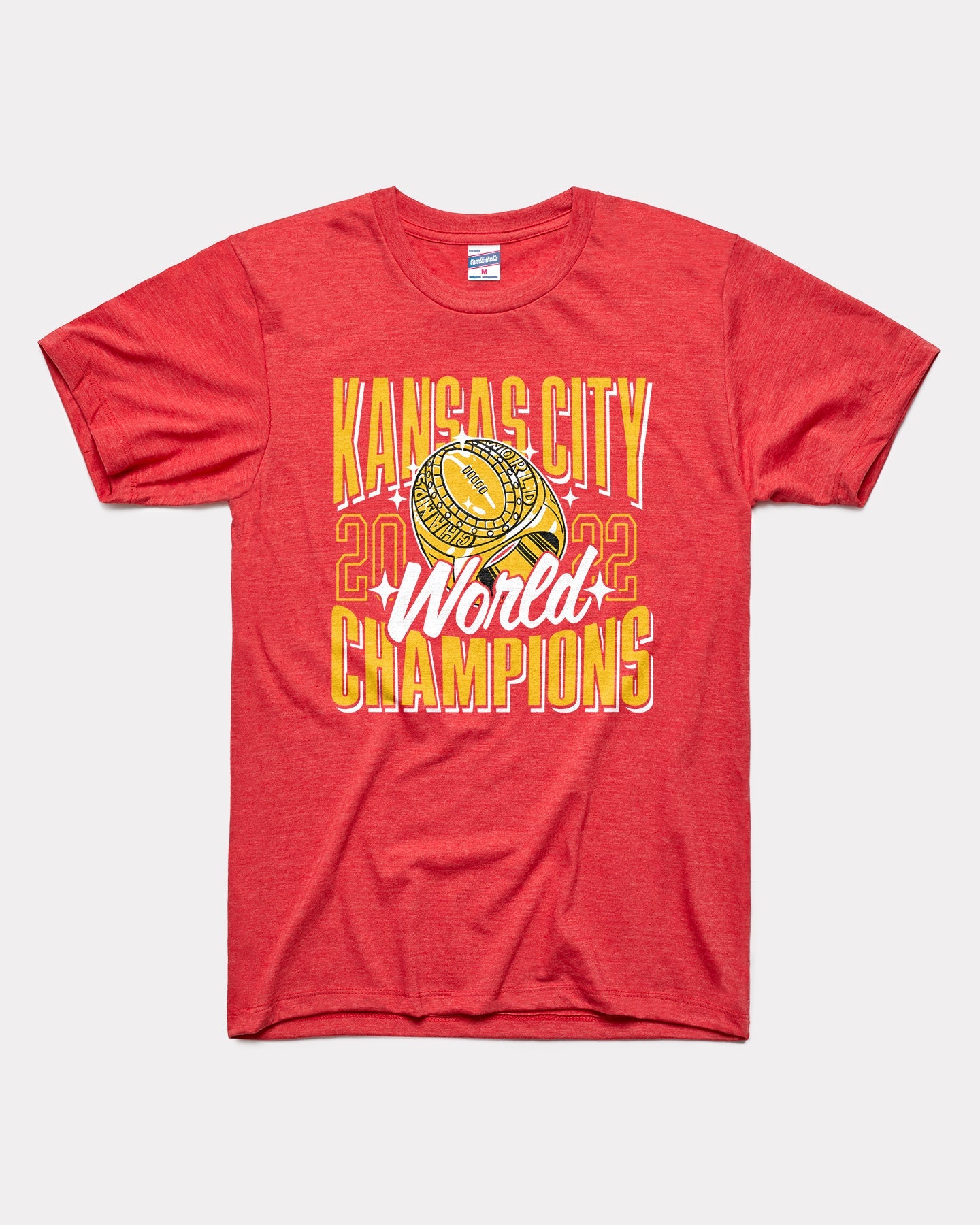 Charlie Hustle Men's Kansas City Chiefs World Champions T-Shirt, Small, Red