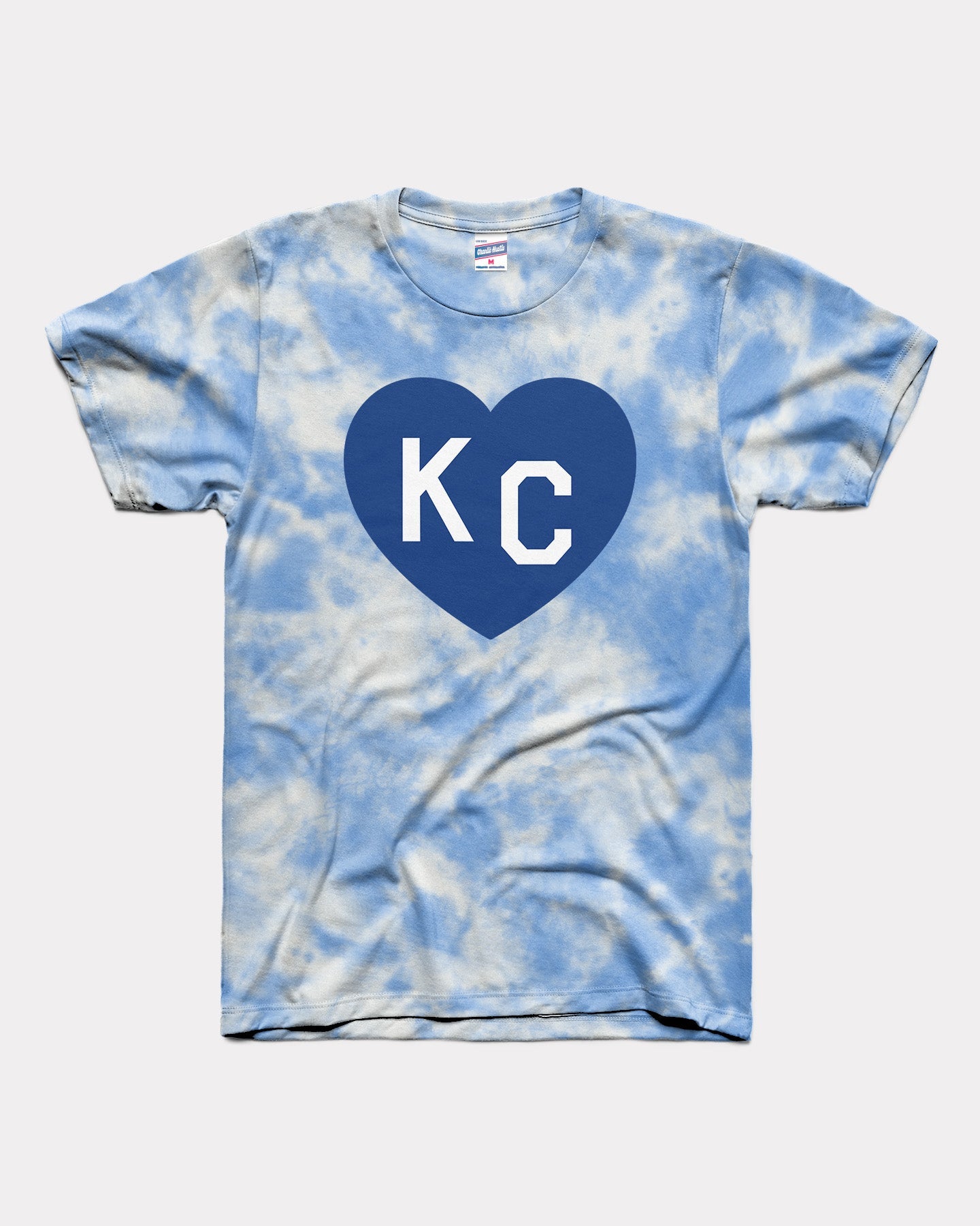 Royal KC Heart Blue & White Tie Dye Vintage T-Shirt | Charlie Hustle 39 / XS