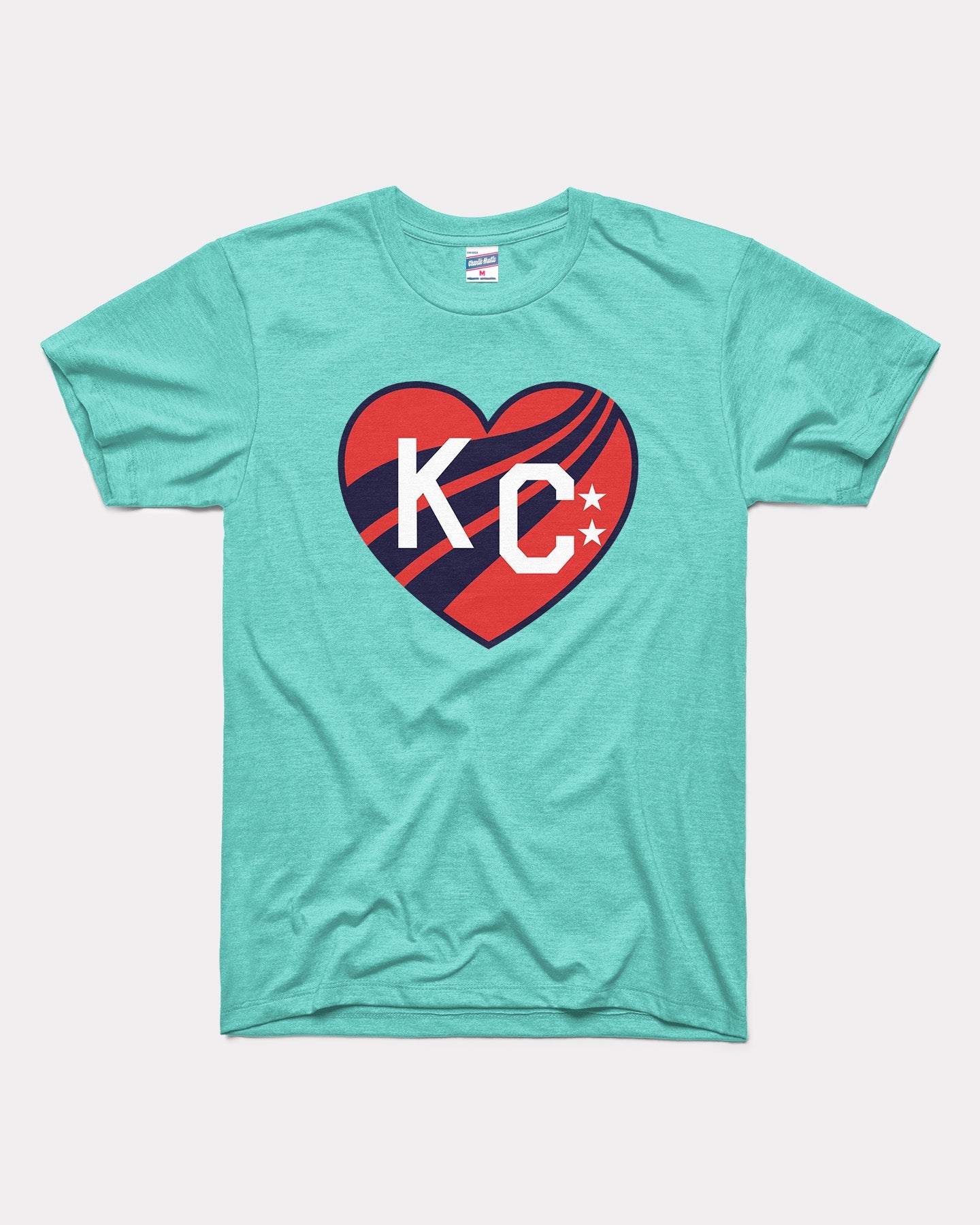 KC Current Crest KC Heart Teal Unisex Vintage T Shirt CHARLIE HUSTLE kc-current-crest-kc-heart-teal-unisex-vintage-t-shirt-charlie-hustle