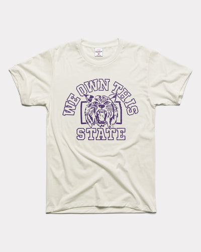 White We Own This State Kansas State Wildcats Vintage T-Shirt