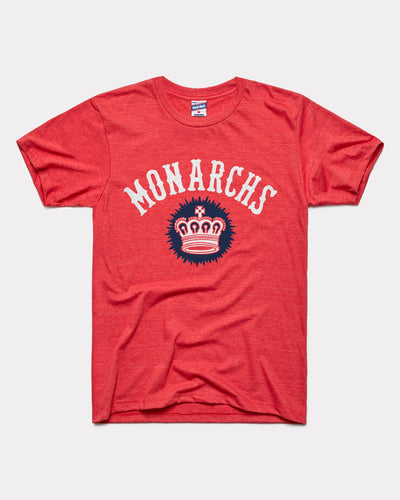 Red Kansas City Monarchs Arch Logo Vintage T-Shirt