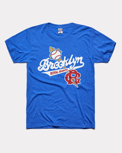 Royal Blue Brooklyn Royal Giants Baseball Logo Vintage T-Shirt