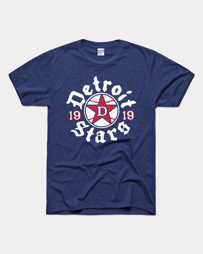 Navy Detroit Stars Baseball Star Logo Vintage T-Shirt