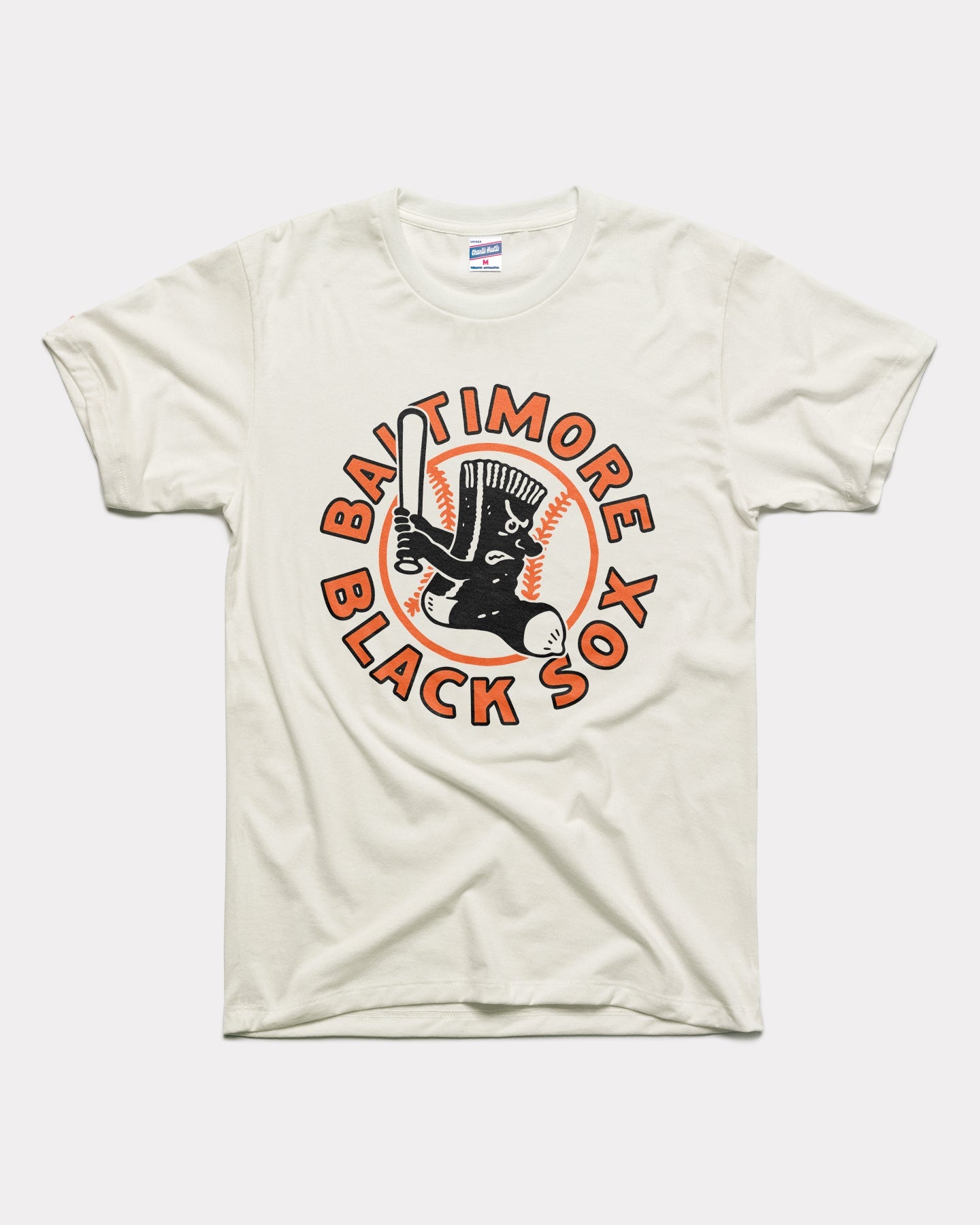Baltimore Black Sox Logo Vintage White T-Shirt | Charlie Hustle 31 / XL