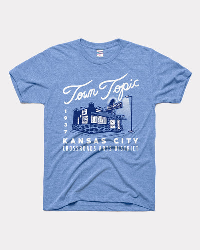 Light Blue Town Topic Crossroads Night Vintage T-Shirt