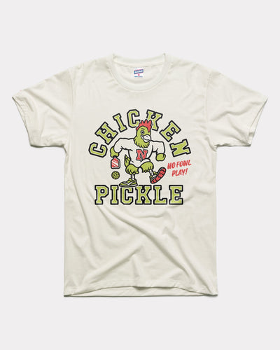 White Chicken N Pickle No Fowl Play Vintage T-Shirt