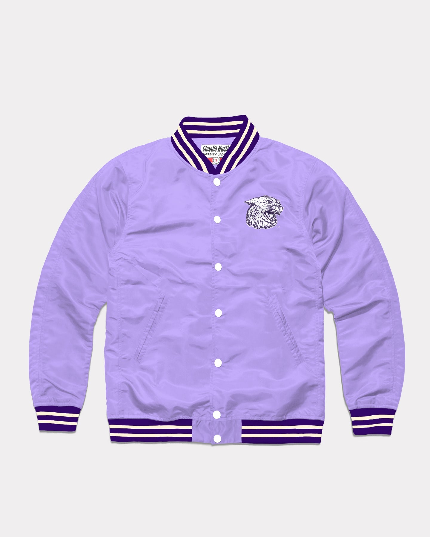 Baseball Purple Satin Varsity Jacket - 2023