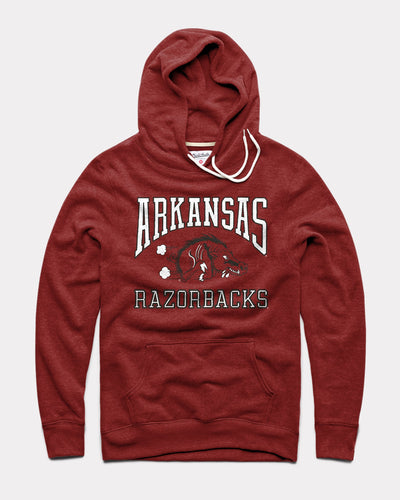 Cardinal Arkansas Racing Razorbacks Vintage Hoodie Sweatshirt