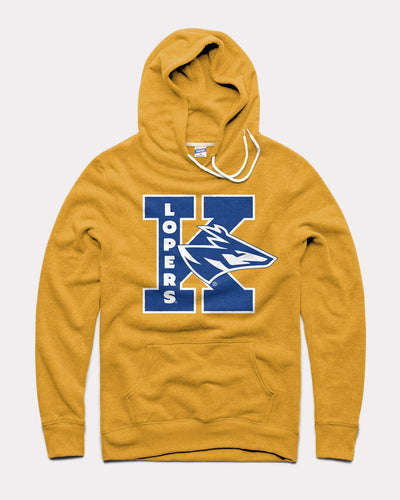 Gold Nebraska Kearney Block K Lopers Vintage Hoodie Sweatshirt