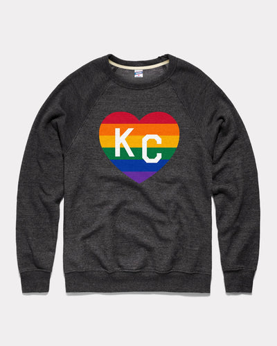 KC Pride Heart Black Vintage Crewneck Sweatshirt