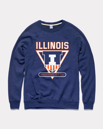 Navy University of Illinois Crest Vintage Crewneck Sweatshirt