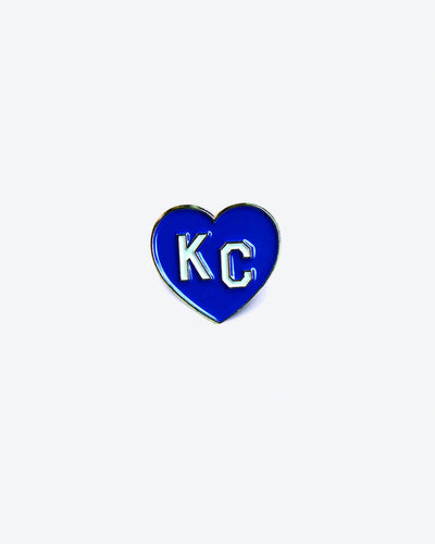 Royal Blue KC Heart Enamel Lapel Pin