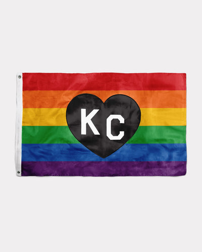 Pride Rainbow KC Heart Flag
