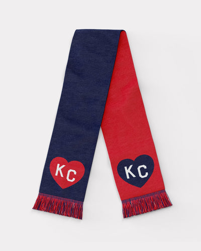 Navy & Red Vintage KC Heart Scarf