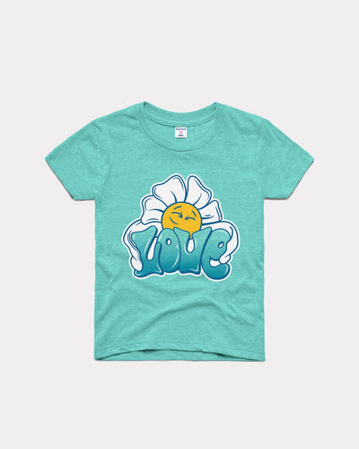 Teal Kids Love Flower Pride Vintage T-Shirt
