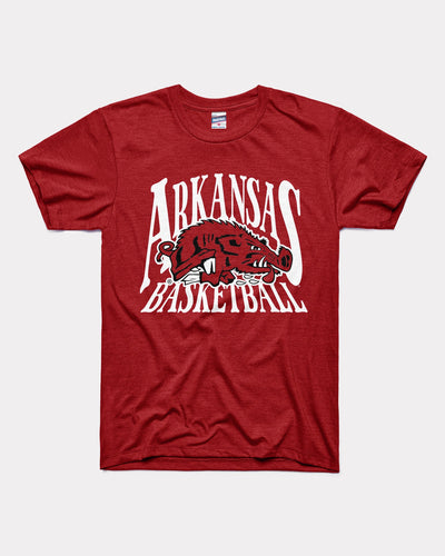 Cardinal Arkansas Razorbacks Basketball Arch Vintage T-Shirt