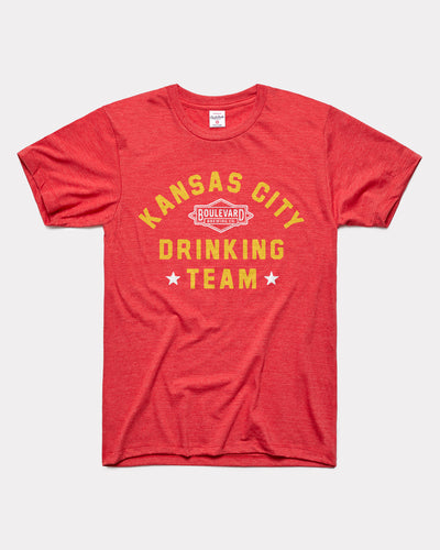 Red & Gold Kansas City Drinking Team Vintage T-Shirt