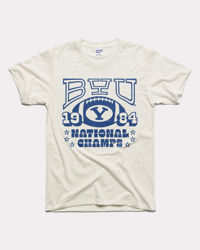 White BYU Cougars Football 1984 National Champs Vintage T-Shirt