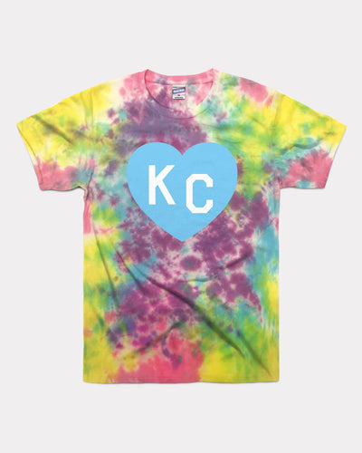 Rainbow Tie Dye Pride KC Heart Vintage T-Shirt