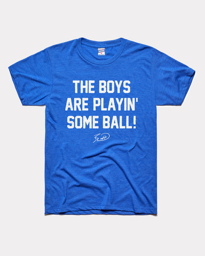 Royal Blue The Boys Are Playin' Ball Vintage T-Shirt